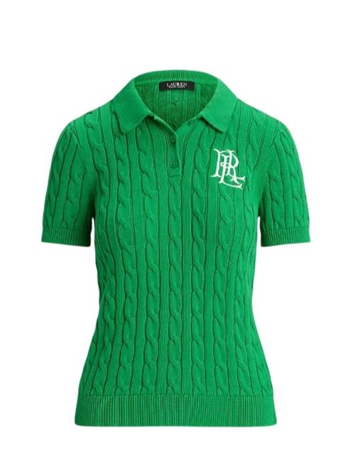 Maglia polo in cotone a trecce LAUREN RALPH LAUREN | NATRISSA-SHORT SLEEVE-PULLOVER.STEM